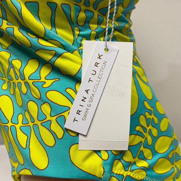 Trina Turks $184 Tropical Floral Print Halter One-Piece Swimsuit Size 8 NWT - Picture 7 of 10